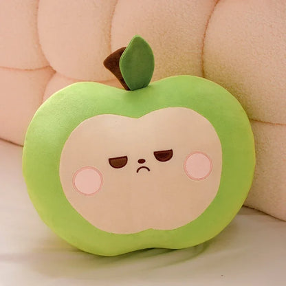Unimpressed Apple Plushie | Funny Grumpy Fruit Stuffed Toy | 20–30cm