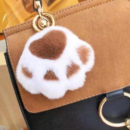 Cat Paw Plush Keychain – Cute Fluffy Faux Fur Pendant for Bags & Keys