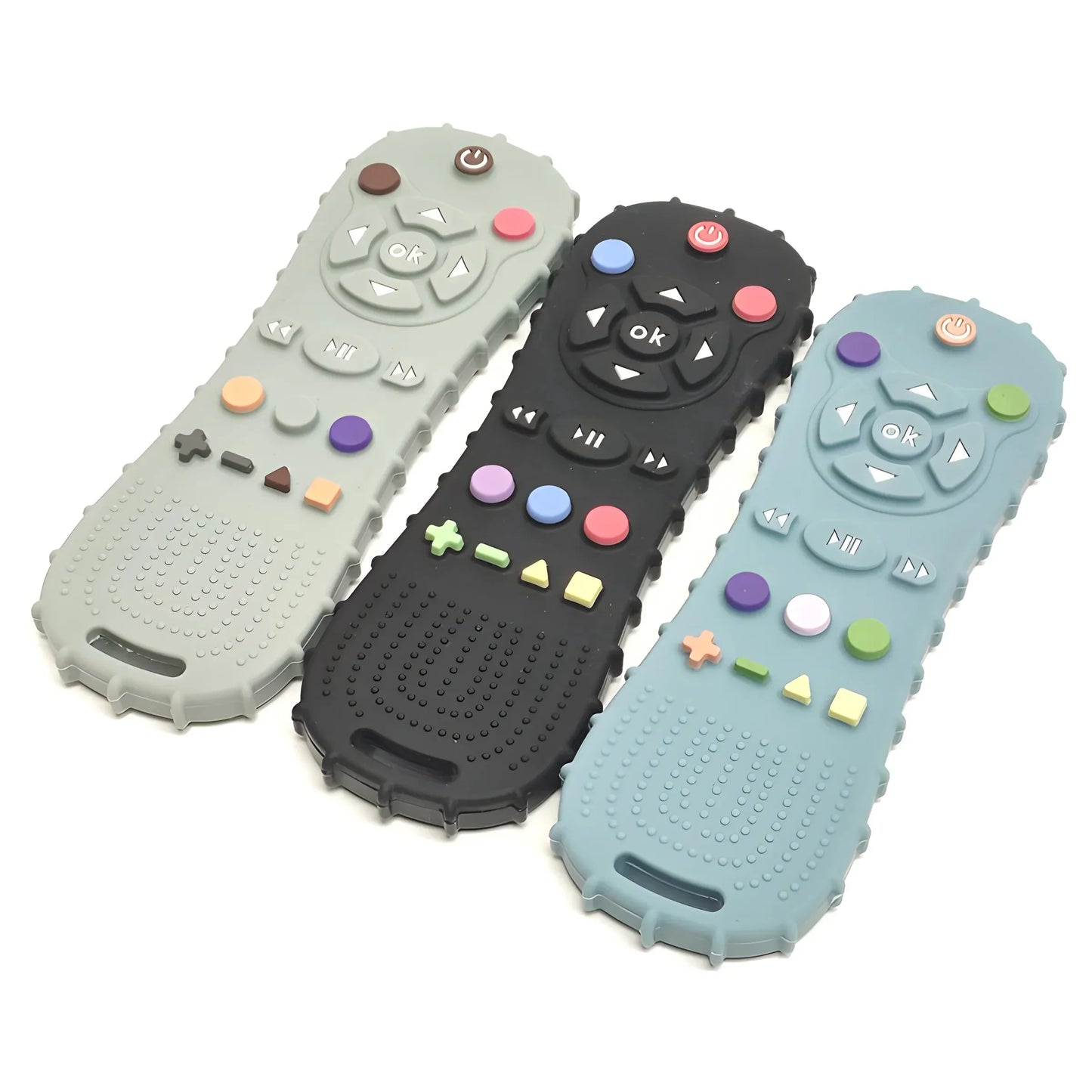 Baby TV Remote Control Silicone Teether – Bear Design | Food-Grade BPA-Free | Textured Gum Relief | 2025 Upgrade | Teething Baby Gift