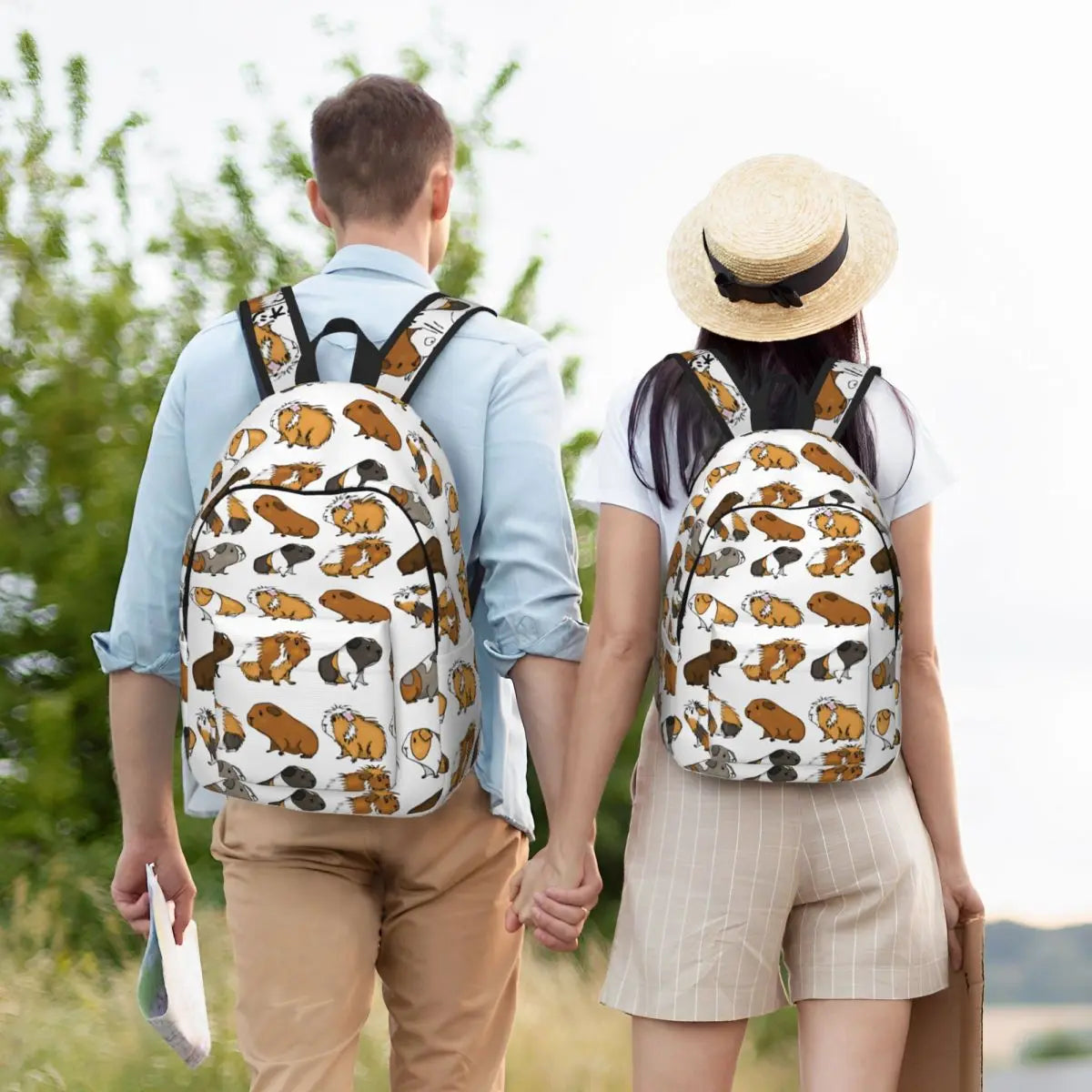 Kawaii Guinea Pig Print Backpack – Cute Animal School & Everyday Bag | 2 Sizes
