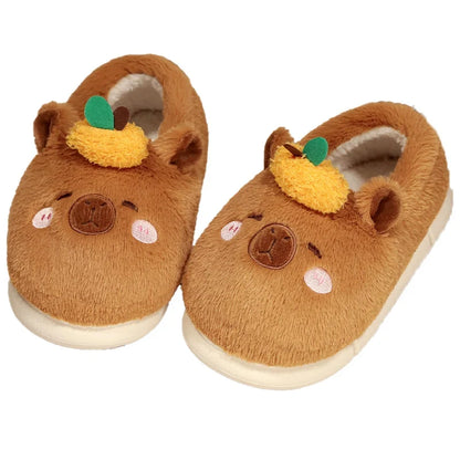 Kawaii Capybara Slippers – Cute Plush House Shoes | EU 37-44 | Size Chart Included