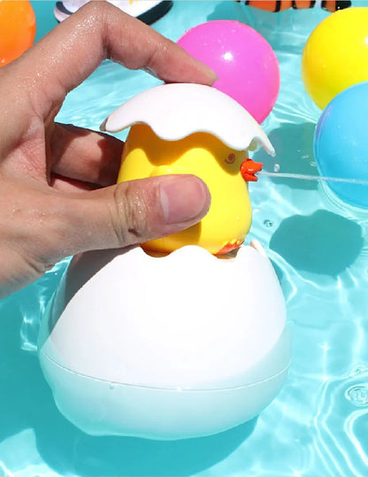 Baby Bath Toy Water Sprinkler – Cute Duck & Penguin Egg Design | Squeeze & Spray | Bath, Shower & Pool | Kids Gift