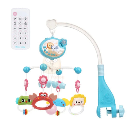Baby Crib Mobile with Remote Control – Rotating Musical Projector Night Light | Hanging Animal Rattles | 0–12 Months | Newborn Baby Shower Gift