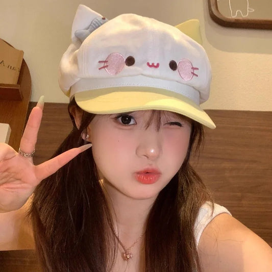Kawaii Cat Ears Hat – Cute Polyester Cap | One Size | Adjustable Fit
