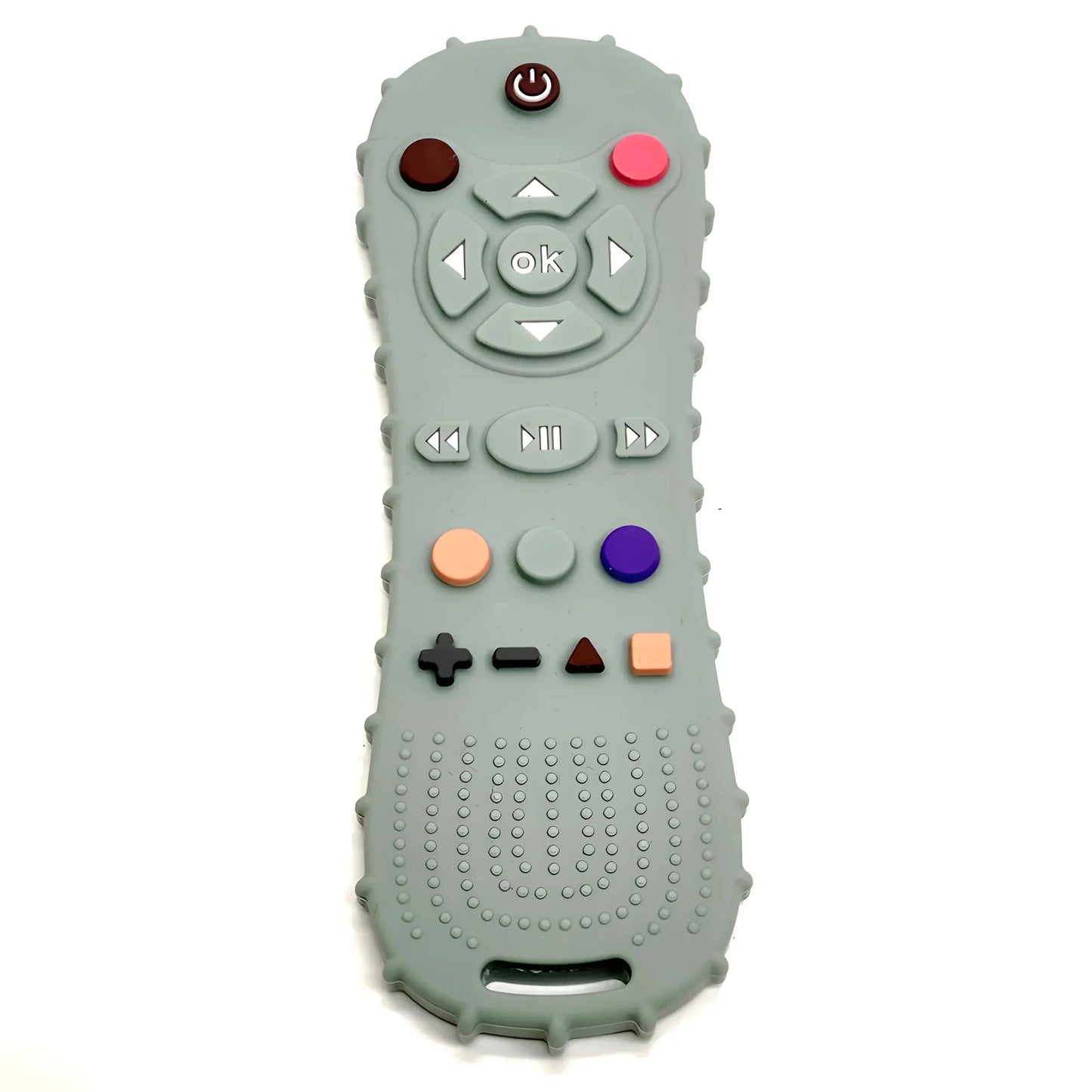 Baby TV Remote Control Silicone Teether – Bear Design | Food-Grade BPA-Free | Textured Gum Relief | 2025 Upgrade | Teething Baby Gift