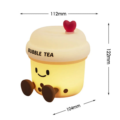 Kawaii Bubble Tea Night Light – Cute LED Boba Lamp | USB Rechargeable | Desk & Bedroom Decor