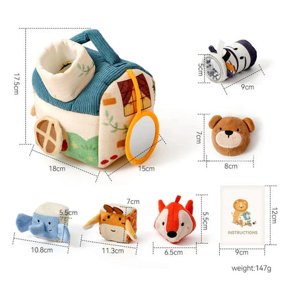 Montessori Cloth Busy Box Animal Tissue Toy