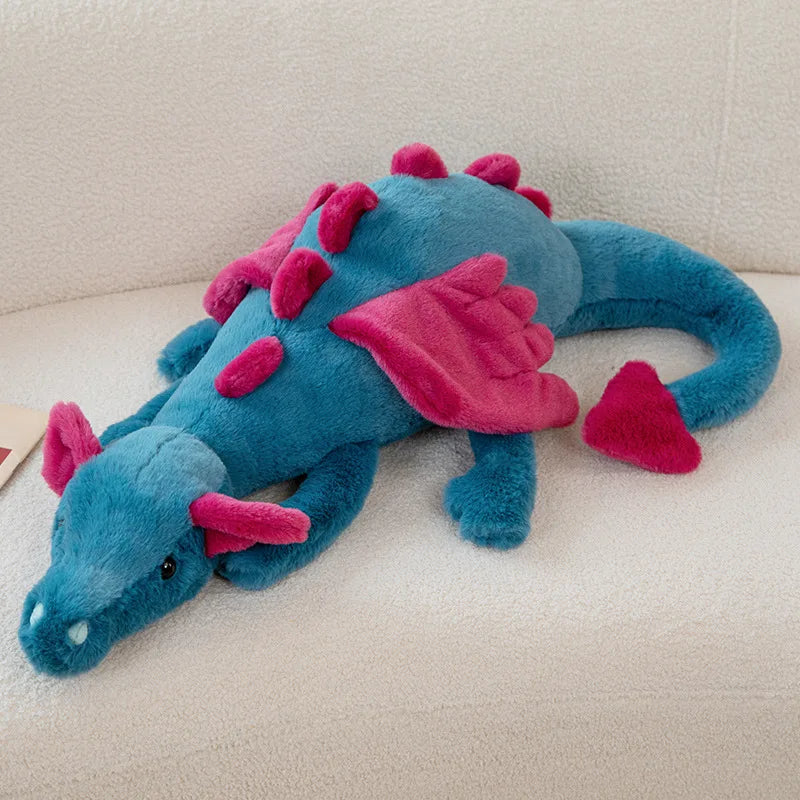 Kawaii Soft Dragon Plushie – Cute Stuffed Dragon Toy | 30cm, 50cm, 70cm & 90cm | Pink, White, Green & Blue