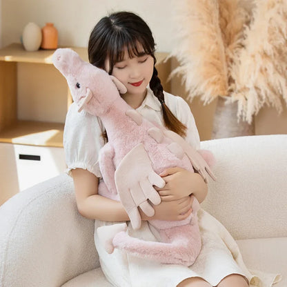 Kawaii Soft Dragon Plushie – Cute Stuffed Dragon Toy | 30cm, 50cm, 70cm & 90cm | Pink, White, Green & Blue