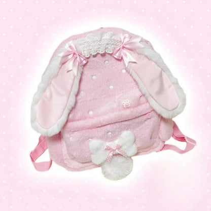 Kawaii Sweet Bunny Plush Backpack – Cute Soft Bunny Bag | Gift for Kawaii & Soft Girl Fans