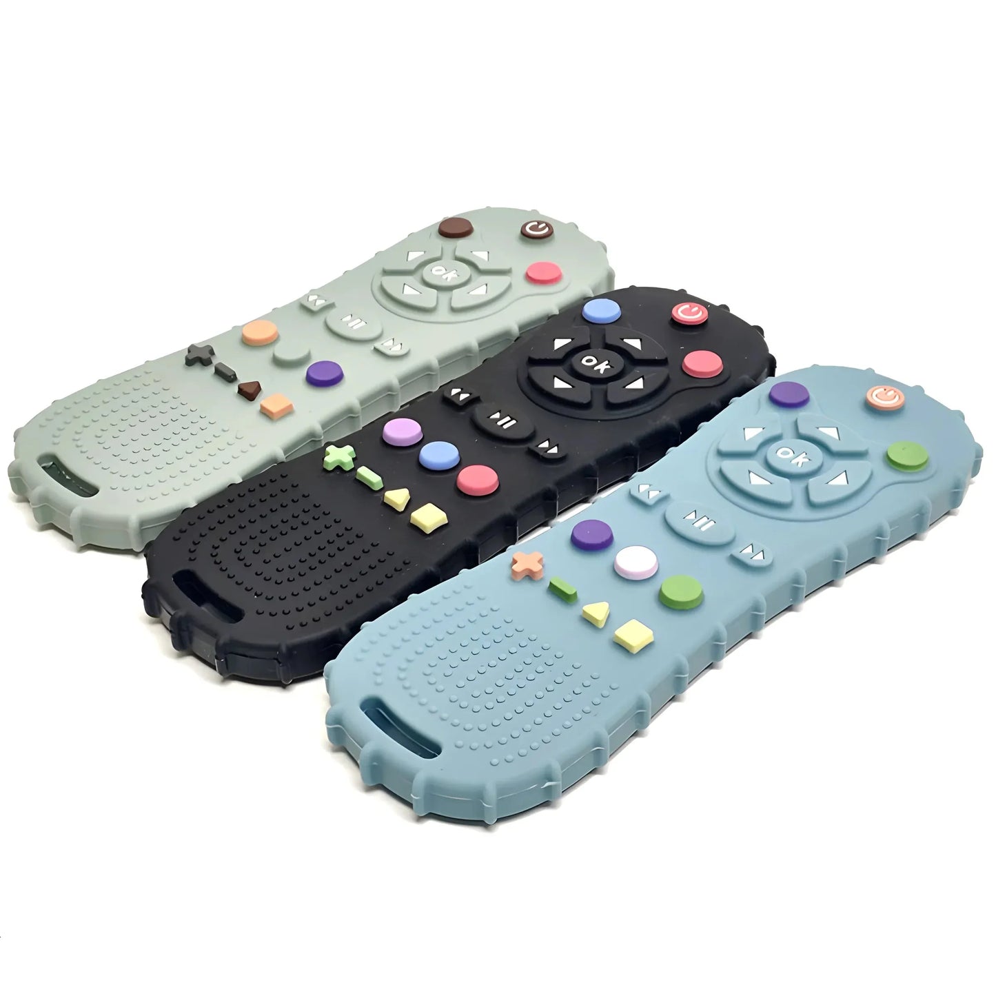 Baby TV Remote Control Silicone Teether – Bear Design | Food-Grade BPA-Free | Textured Gum Relief | 2025 Upgrade | Teething Baby Gift