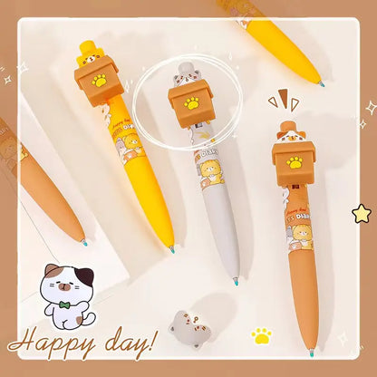 Kawaii Peek-a-Boo Cat Gel Pens | Cute Stationery Gift