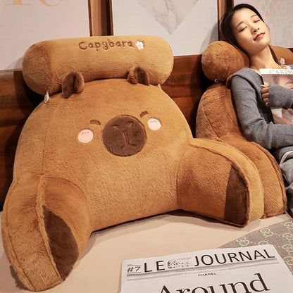 Kawaii Capybara Plush Pillow – Soft Huggable Cushion | 60x40cm & 70x50cm | Capybara Gift | Sofa Bed Bedroom Decor