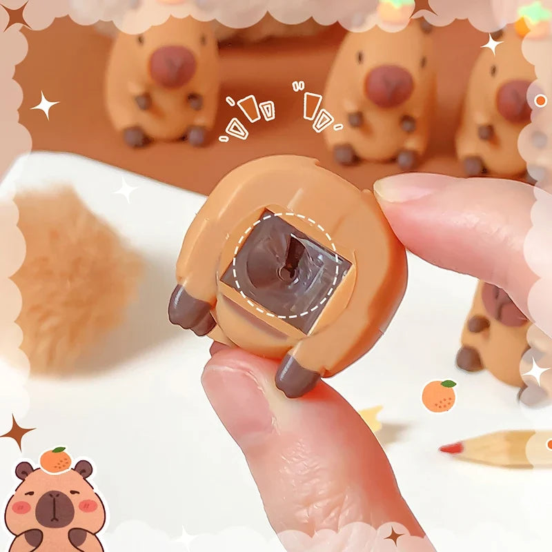 Kawaii Capybara Pencil Sharpener – Cute Novelty Pencil Sharpener | Fun Kawaii Stationery Gift