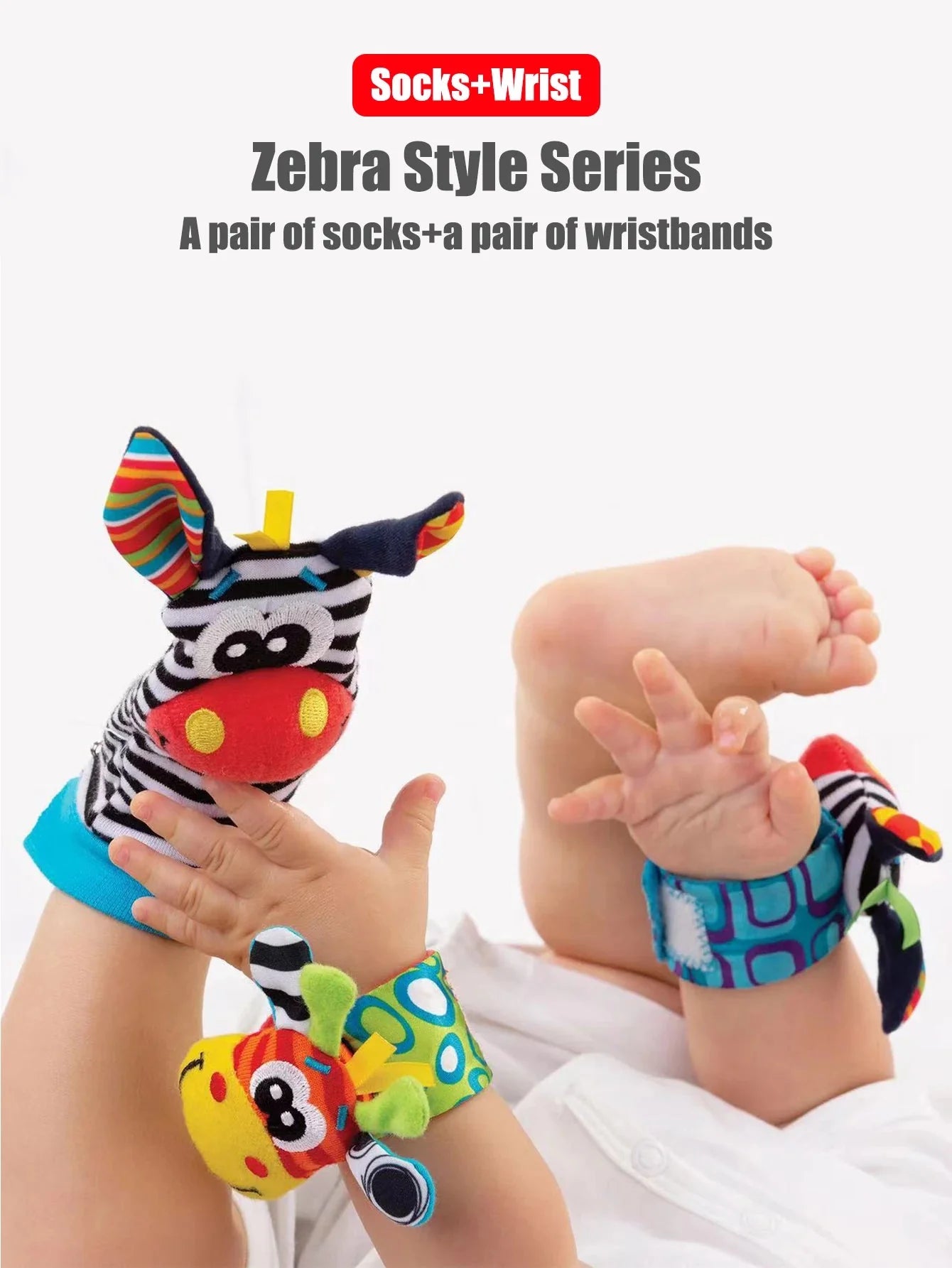 Baby Wrist Rattle & Foot Finder Sock Set – 4 Pieces | Soft Sensory Toy | 0–12 Months Boys & Girls | Newborn Baby Shower Gift