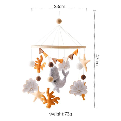 Baby Wooden Bed Bell Cartoon Rabbit Mobile