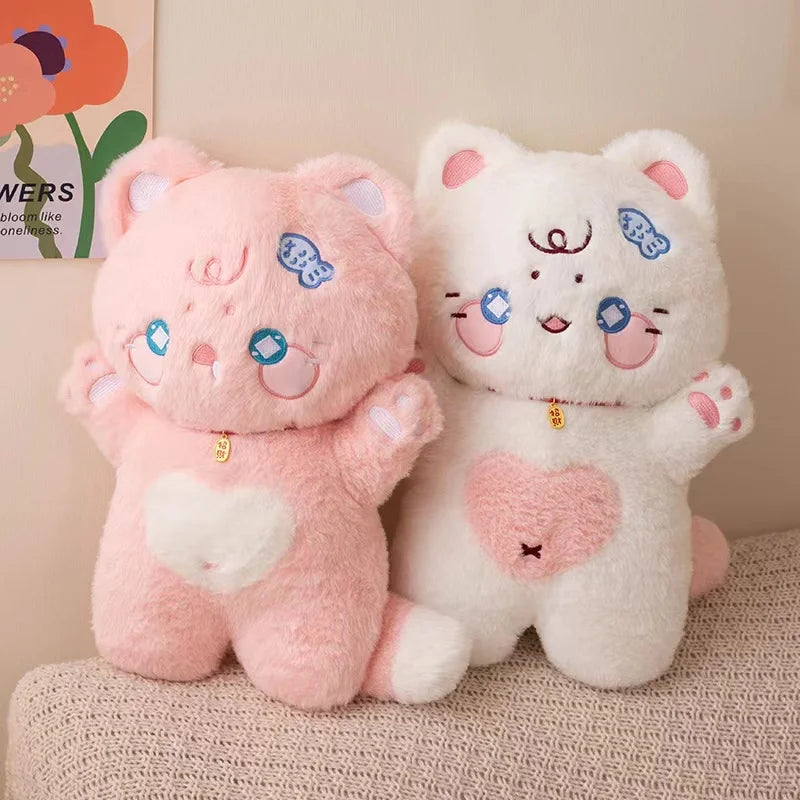 Kawaii Sweet Hugs Cat Plushie – Soft Huggable Stuffed Animal | 38cm | 3 Colours