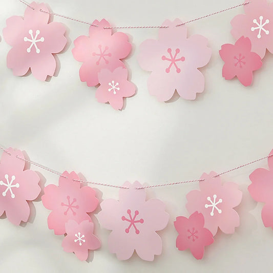 Kawaii Cherry Blossom Party Decoration – Paper Sakura Party Decor | Light Pink & Dark Pink | Kawaii Party Supplies