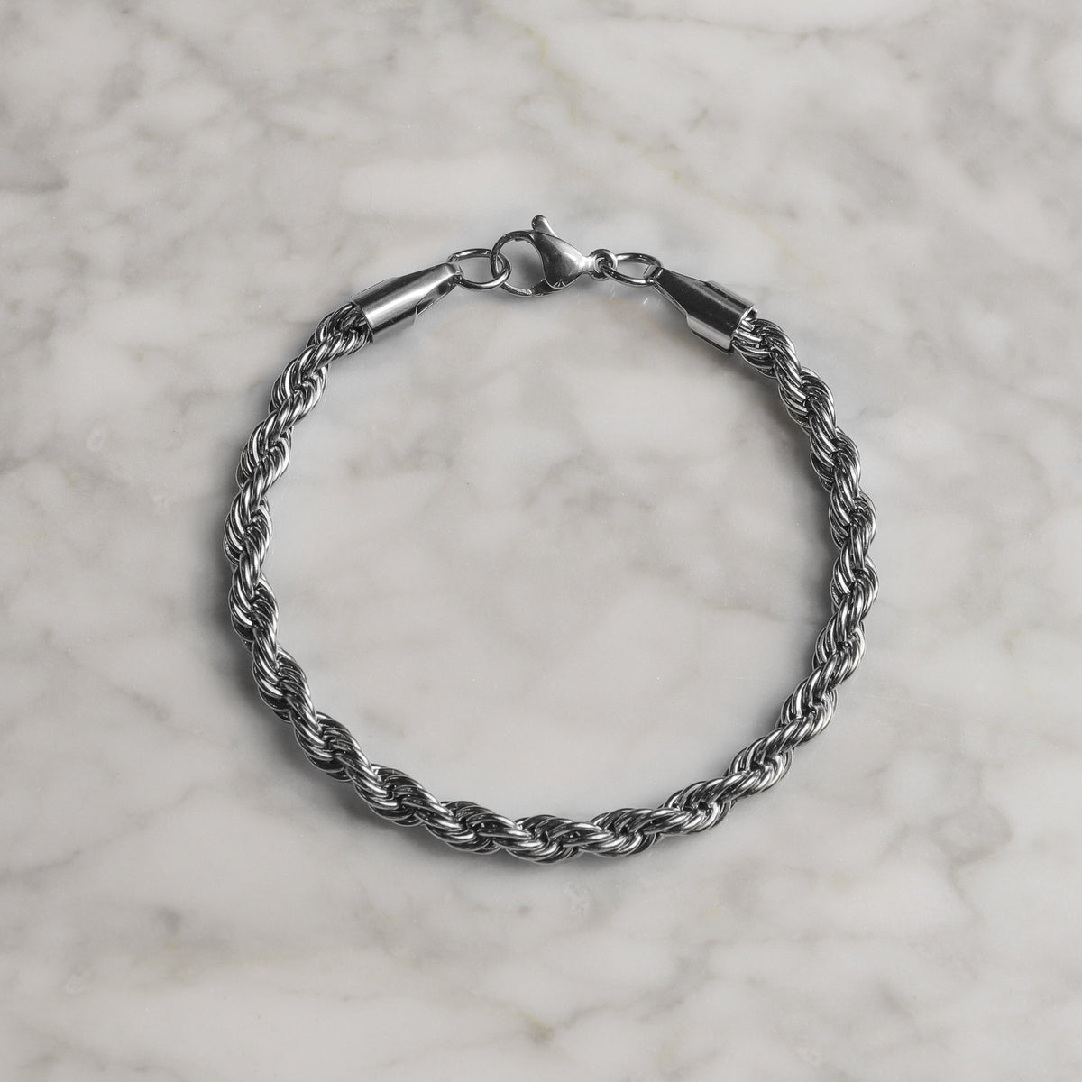 5 mm Rope Chain Bracelet | 316L Stainless Steel, 19 cm