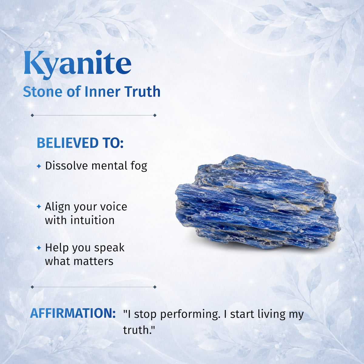 Rare kyanite stone used for the bracelet, blue mineral rock specimen