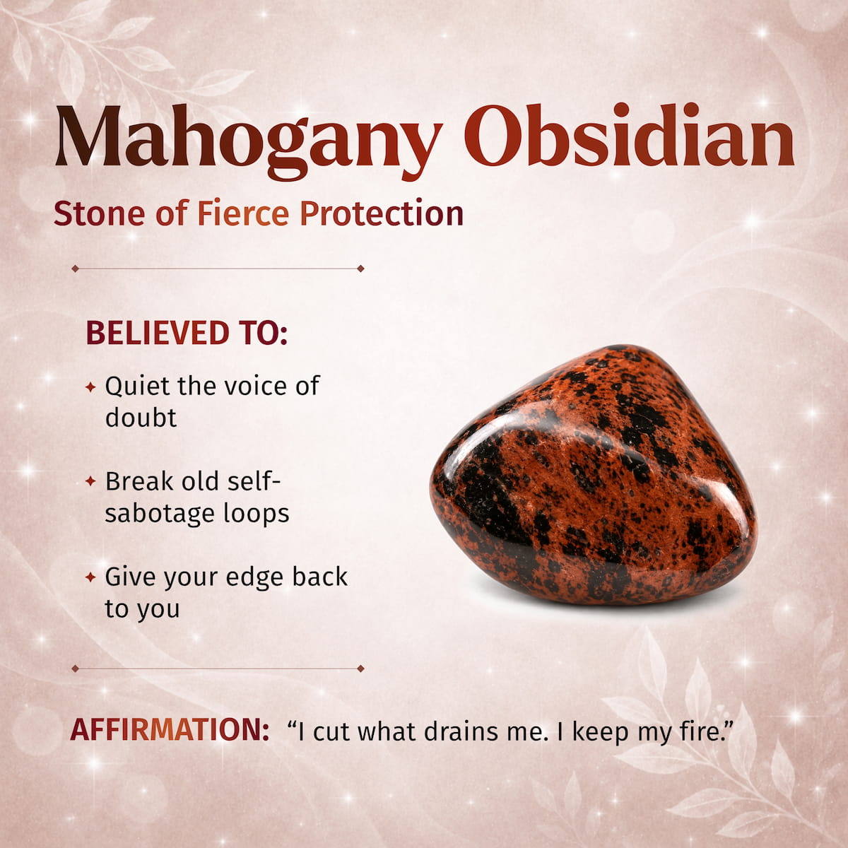 Mahogany Obsidian Point – Cut the Cord, Keep Your Fire