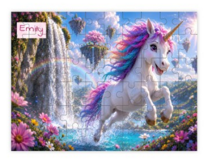 Personalized Pink Unicorn Wooden Puzzle | 60 Pieces | 15x20cm