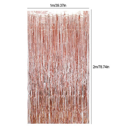 Black Metallic Fringe Curtain
