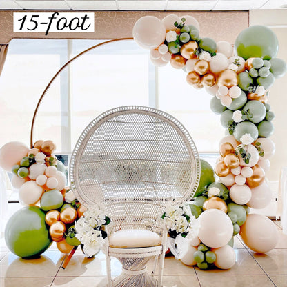 Boho Safari Balloon Garland Kit | Sage Green, Gold and Linen
