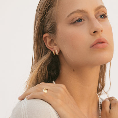 14K Gold-Filled Bold Huggie Earrings | 9 mm Inner, 12.5 mm Outer
