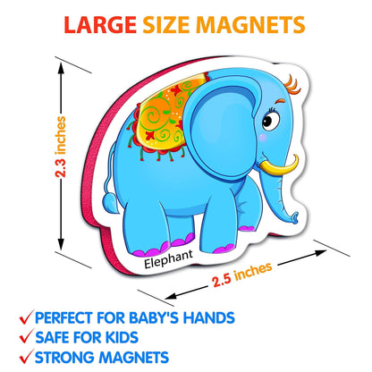 Large elephant zoo animal foam fridge magnet, rounded cutout with strong backing