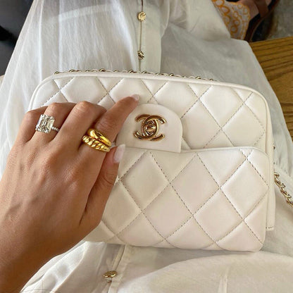 Croissant Dome Ring | Lightweight 18K Gold-Plated Band, 6.5 mm