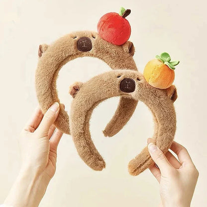 Kawaii Capybara Plush Headband – Cute Soft Animal Hair Accessory | 4 Designs