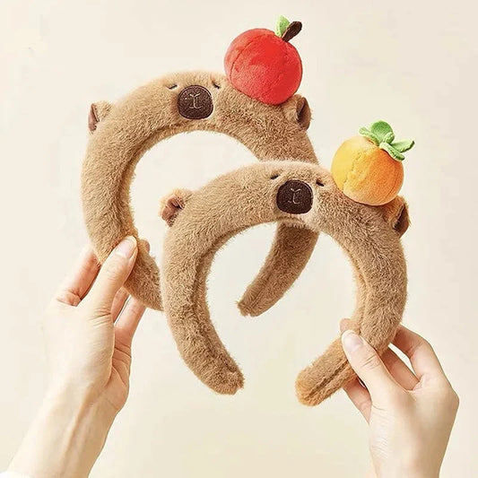 Kawaii Capybara Plush Headband – Cute Soft Animal Hair Accessory | 4 Designs