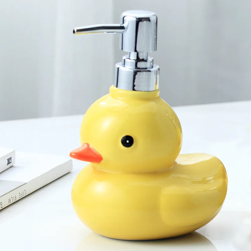 Kawaii Ceramic Duck Soap Dispenser – Cute Bathroom Accessory | 250ml & 450ml