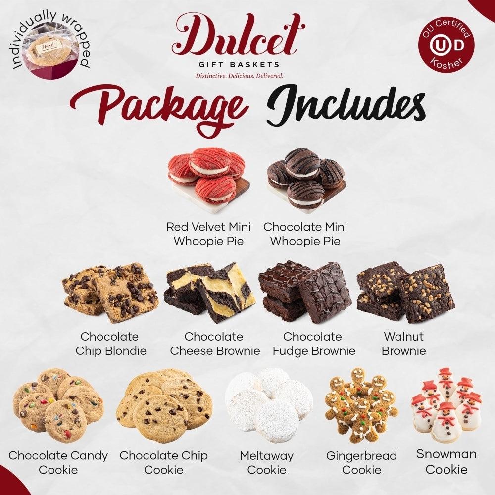 Assorted mini cookies and brownies layout for gift package