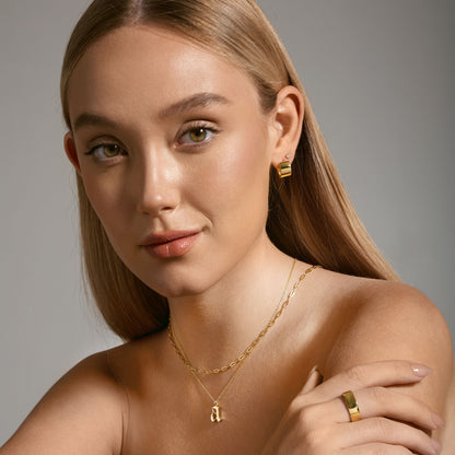 Old English Initial Necklace | 18K Gold Vermeil Letter Pendant