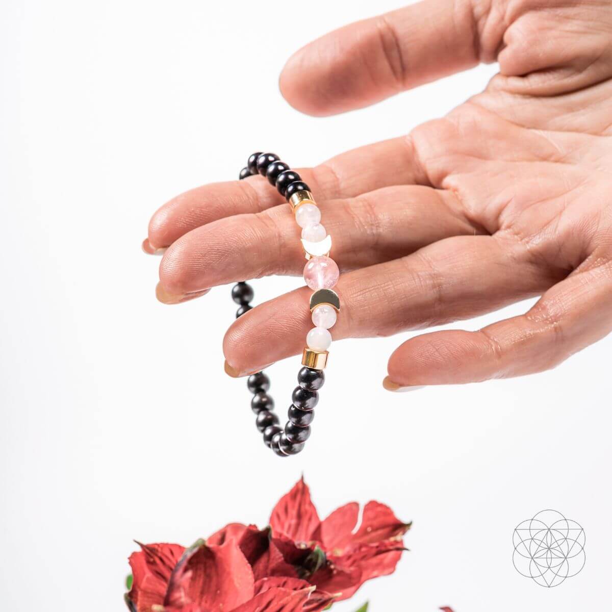 Digital Detox – Shungite Super Charged Bracelet with Rose Quartz & Moonstone