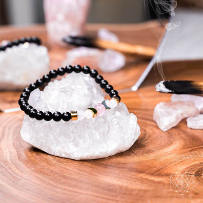 Digital Detox – Shungite Super Charged Bracelet with Rose Quartz & Moonstone