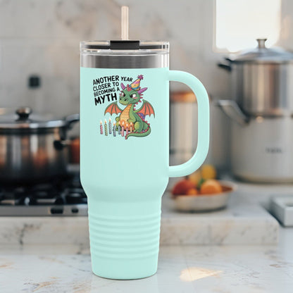 Dragon Insulated Travel Mug, 40oz, Dragon Birthday Tumbler