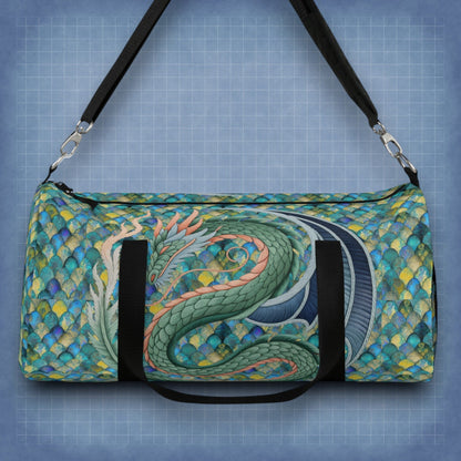 Dragon Design Mermaid Scale Duffel Bag – Travel, Gym, Sports & Weekend Tote Gift