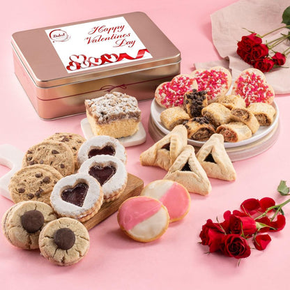 Valentins-Geschenkbox Deluxe mit „Happy Valentine’s Day“ und assortierten Keksen