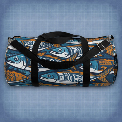 Duffel Bag - Fish Tribal Blue