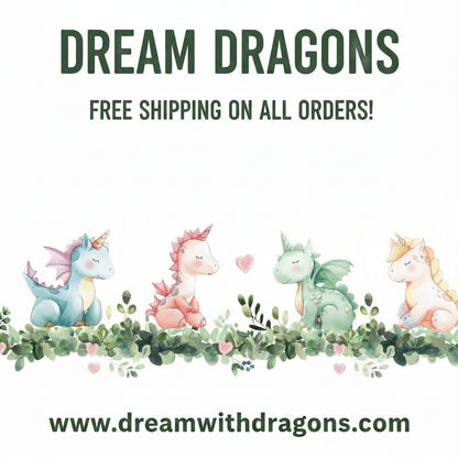 Illustrated throw blanket with pastel unicorns in a forest border with hearts and leaves