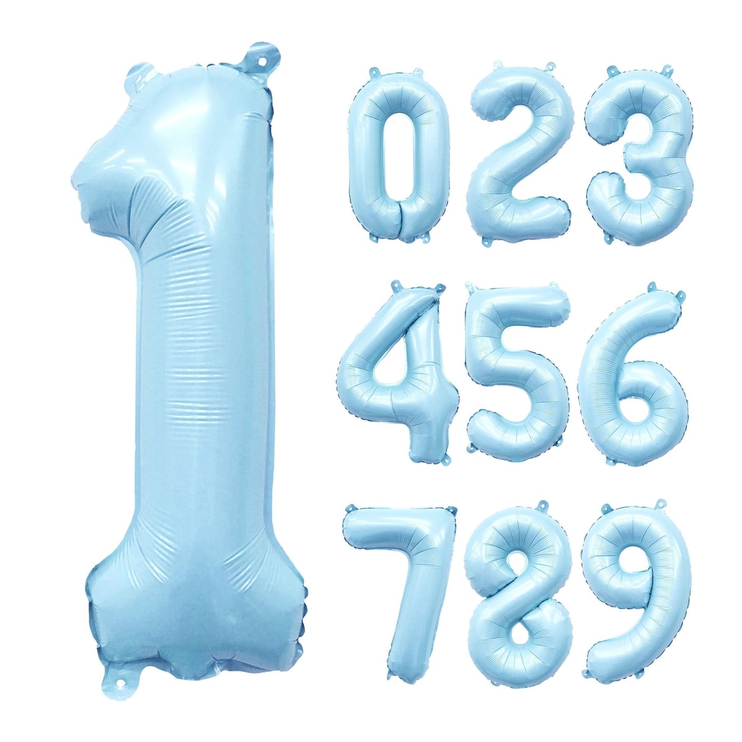 Pastel Blue Number Balloon | 32" Giant Foil | Numbers 0-9