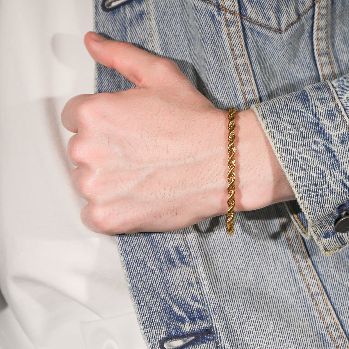 5 mm Rope Chain Bracelet | 316L Stainless Steel, 19 cm