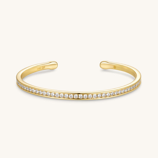 Gold Filled Thin Pave Cuff