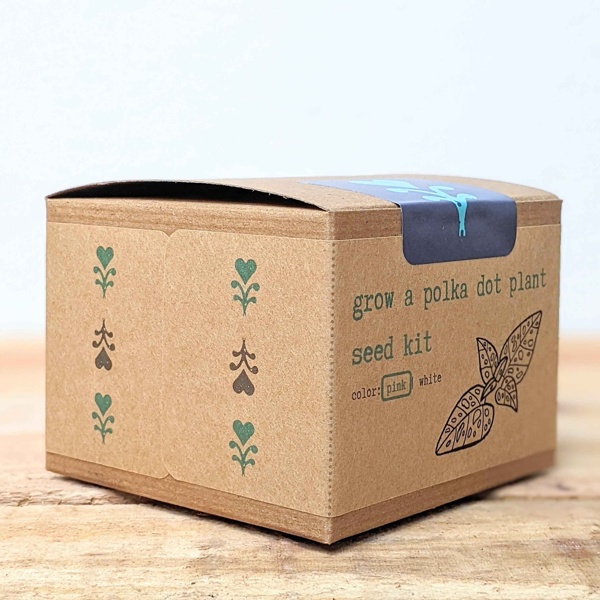 Grow a Polka Dot Seed Kit side panel with decorative plant icons