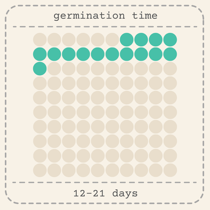 Germination time chart: 12–21 days