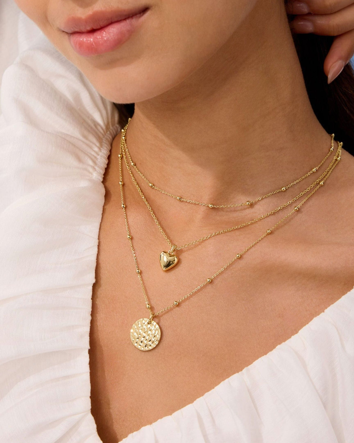 Gold Filled Puffy Heart Necklace