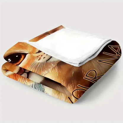 Personalized Baby Lion King Blanket: Soft Flannel Throw, Custom Name Gift - Dream Dragons